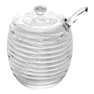 Açucareiro 210ml De Cristal Ecológico Com Colher E Tampa Colmeia